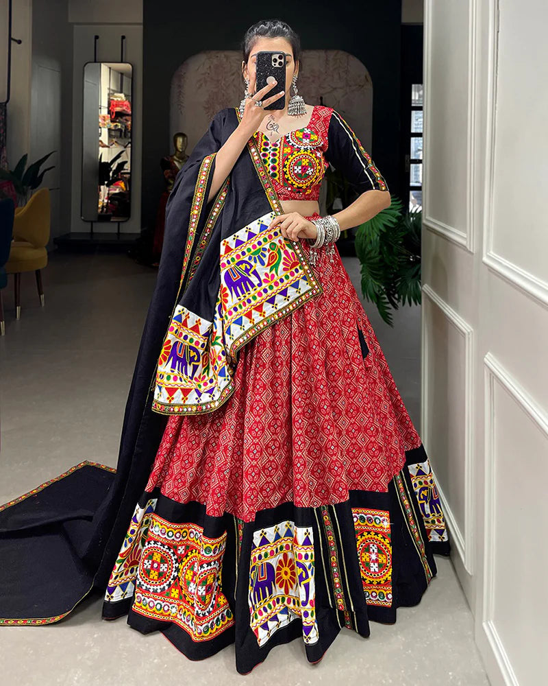 Lehenga choli red color best sale